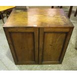 A 19th Century Mahogany Collectors Cabinet, With two panelled doors enclosing fitted shelving,