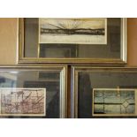 R.T.H. Smith Three Mixed Media Abstract Pictures, 8 x 14 and 8 x 21cm, framed, (3)