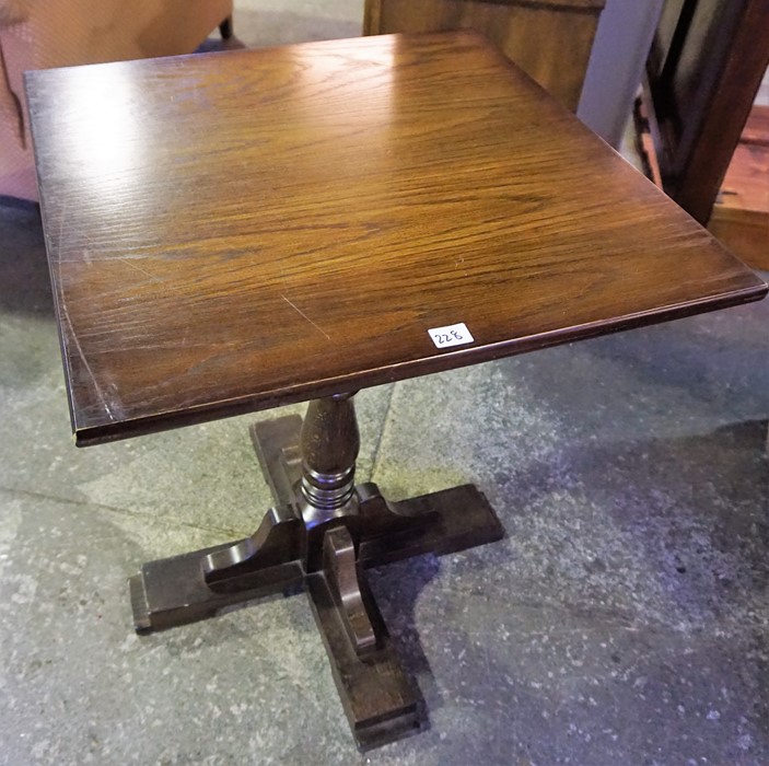 A Pair of Oak Pub Style Tables, 73cm high, 60cm wide, (2)