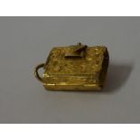 An Engraved Yellow Metal Mourning Locket, In the form of a box, probably gold, weight 10.6 grams,