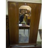 A Vintage Mahogany Wardrobe, With a mirrored door, 88cm high, 204cm wide, 54cm deep