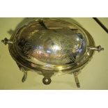A Quantity of Plated Wares, To include an entree dish, loose cutlery, water pot, cake basket etc
