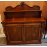 A Victorian Mahogany Chiffonier, With a shelved gallery top above two drawers and two doors, 170cm