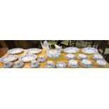 A Spode Dinner Set, To include a turren, serving plates, tea pot, cups, saucers, soup bowls, etc, 38