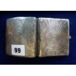 A Silver Cigarette Case, Hallmarks for Birmingham, 8cm wide, 3.150 oz