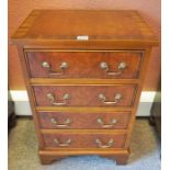 A Small Modern Walnut Chest of Drawers, With four drawers, 86cm high, 44cm wide, 32cm deep