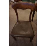 Five Matching Victorian Mahogany Dining Chairs, With a shaped tablet top, 90cm high, also with a