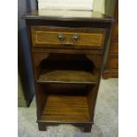 A Pair of Reproduction Bedside Cabinets, With a drawer above open shelving, 74cm high, 37cm wide, (