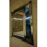 An Art Deco Style Tinted Glass Wall Mirror, 84 x 72cm