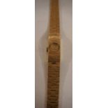 A Beuche-Girod 9ct Gold Ladies Wristwatch, 16cm long, overall weight 25.3 grams, with original