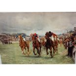 "The Kings Derby 1909" Sporting Print, 39 x 58cm, framed