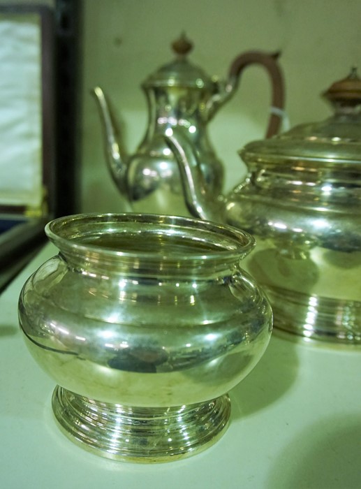 A Silver Plated Five Piece Tea Service, (5)