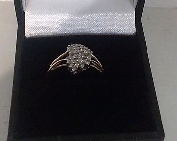 A 14ct Gold Ladies Diamond Cluster Ring, with open shoulders, ring size L1/2 - Image 2 of 2