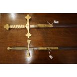 An Officers Dress Sword, circa 19th century, with a brass hilt engraved L.W.N.B, and with an ivory