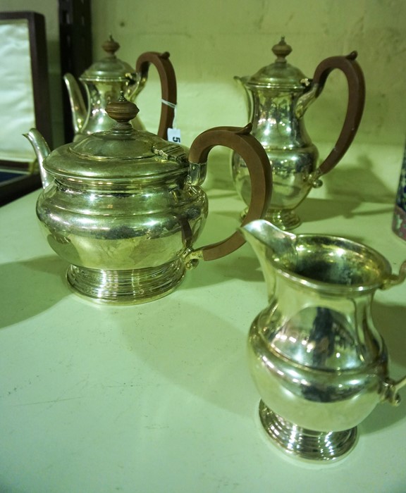 A Silver Plated Five Piece Tea Service, (5) - Image 2 of 3