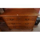 A French Oak Chest of Drawers, With three long drawers, 83cm high, 116cm wide, 53cm deep
