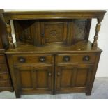 A 17th Century Style Oak Court Cupboard, circa early 20th century, with three doors above two