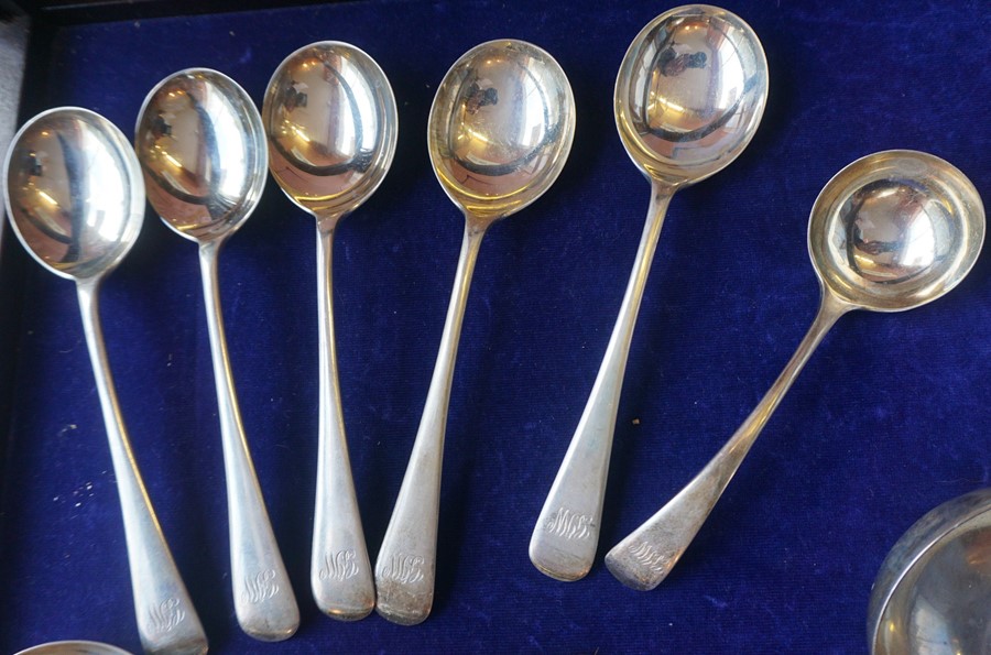 A Part Suite of Silver Cutlery, Hallmarks for Walker & Hall Sheffield, To include dessert spoons, - Image 2 of 5