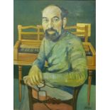 Jim Boyle (Scottish) "Portrait of Lionel Gliori" Oil on Board, 54 x 41cm, artist information to
