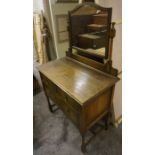 A Vintage Oak Dressing Chest, With mirror to the top, (old woodworm to back of chest), 150cm high,