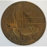 A WW1 Bronze Death Plaque, Inscribed to George Clapperton Menzies, 12cm diameter