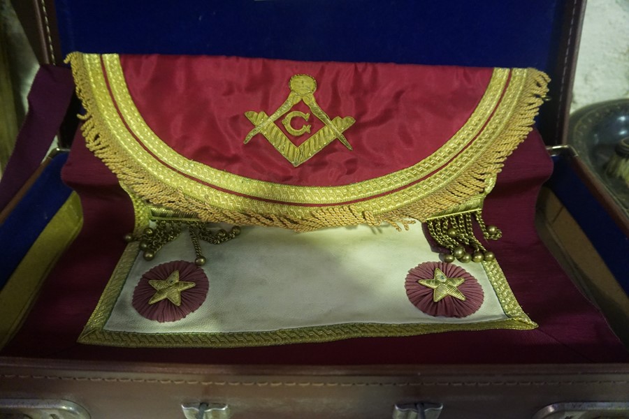 A Masonic Apron, For Thomas Sweeney of Fisherrow, no 112, in fitted case - Image 2 of 4