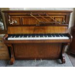 A Walnut Cased Upright Piano by Townsend & Thomson of Edinburgh, Decorated with two gilt metal