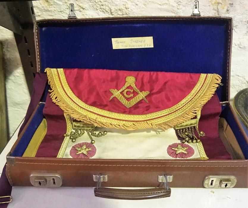 A Masonic Apron, For Thomas Sweeney of Fisherrow, no 112, in fitted case