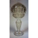 A Crystal Table Lamp with Shade, 37cm high
