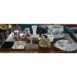 A Quantity of Victorian Pottery and Silver Plated Wares, To include a large tureen on stand, a