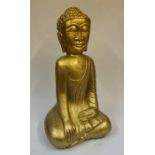 A Large Thai Gilded Terracotta Buddha Figure, circa early 20th century, 85cm high