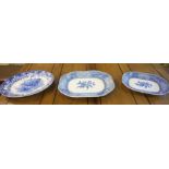 Two Graduated "Camille" Platters by Copeland Spode, also with a signed Doulton blue and white