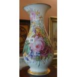 A Porcelain Baluster Shaped Vase, circa early 20th century, Decorated with a large handpainted