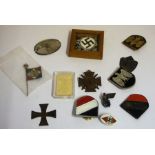 A Mixed Lot of Nazi Related Badges, To include a WW1 example, the others are mainly Reproduction, (