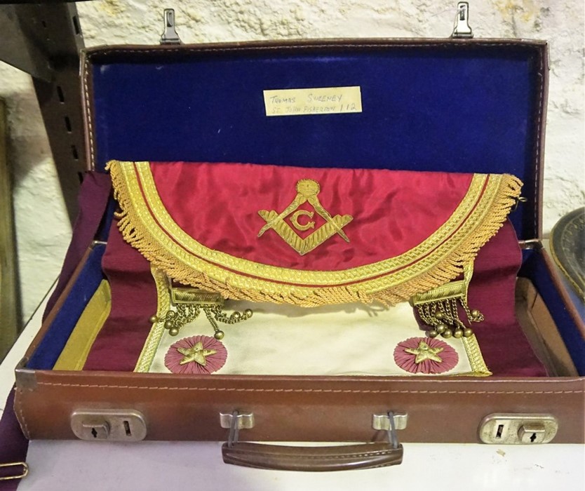 A Masonic Apron, For Thomas Sweeney of Fisherrow, no 112, in fitted case - Image 3 of 4