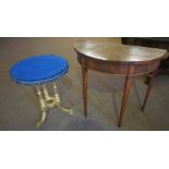 A Regency Style Gilt Painted Occasional Table, 20th century, 63cm high, 52cm wide, also with a