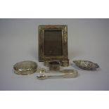 A Small Mixed Lot of Silver, Comprising of a photo frame, photo size 12cm x 8.5cm, a Victorian