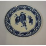 A Chinese Kangxi Style Blue and White Porcelain Dish, Decorated with a panel depicting elder figures
