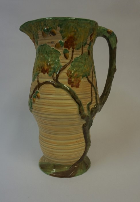 A Large Carlton Ware "Oak Tree" Design Jug, circa 1930s, 36cm high