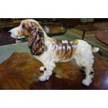 A Painted Plaster Figure of a Spaniel Dog, 36cm high