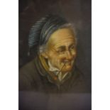 Continental School "Old Man Smoking a Pipe" Oil on Board, circa late 19th/early 20th century, 25cm x