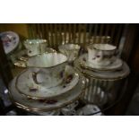 A Quantity of China Tea Wares, To include a Longton Wellington 40 piece china tea set, a Coalport 18