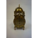 A 17th Century Style Brass Lantern Clock, 20th century, 32cm high