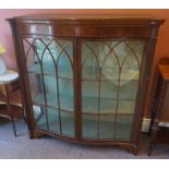 A Mahogany Inlaid Display Cabinet, circa early 20th century, with two glazed astragal doors