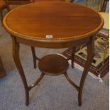 An Edwardian Style Circular Window Table, 71cm high, 68cm wide, also with a similar occasional