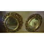 A Pair of Modern Florentine Style Wall Mirrors, 39cm high, also with two other gilt framed wall