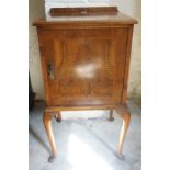 A Walnut Pot Cupboard, Enclosing a shelved interior, 76cm high, 41cm wide, 36cm deep