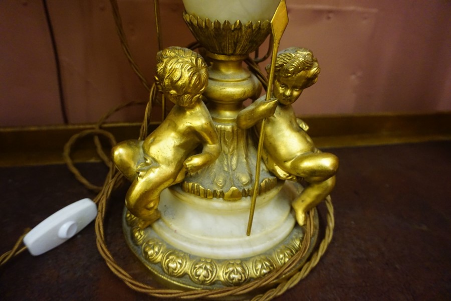 A Garniture of Three French Alabaster and Ormolu Style Urns, circa early 20th century, Converted - Image 10 of 10