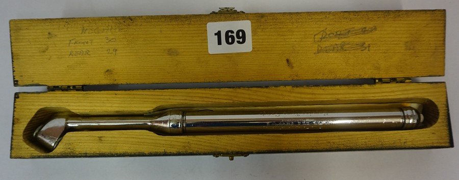 A Vintage Service Tyre Guage by Schrader, 28cm long, with original papers in fitted box