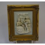 A Dresden Design Porcelain Wall Mounting Wall Plaque, 20th century, Decorated with a Classical